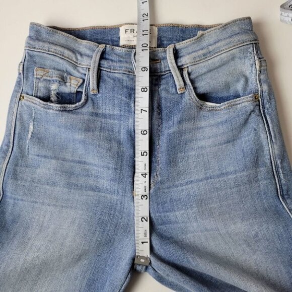 FRAME le sylvie slender straight jeans high rise overdrive distressed 24 - Picture 10 of 12